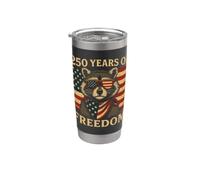 Raccoon 250th Anniversary America July 4th Patriotic Gobelet isotherme en acier inoxydable double paroi