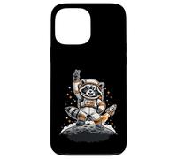 Raccoon Astronaut on The Moon with Rocket Retro Space Iconic Coque pour iPhone 13 Pro Max