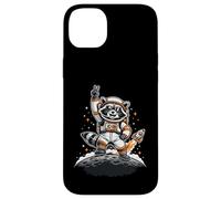 Raccoon Astronaut on The Moon with Rocket Retro Space Iconic Coque pour iPhone 14 Plus