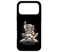 Raccoon Astronaut on The Moon with Rocket Retro Space Iconic Coque pour iPhone 17 Pro Max