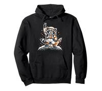 Raccoon Astronaut on The Moon with Rocket Retro Space Iconic Sweat à Capuche