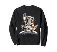 Raccoon Astronaut on The Moon with Rocket Retro Space Iconic Sweatshirt