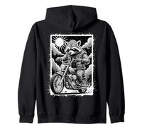 Raccoon Biker Moto Rocker Punk Trash Panda Sweat à Capuche