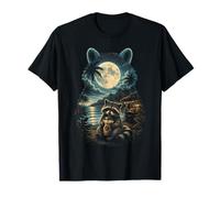 Raccoon Boire Ice Coffee Moon Summer Beach T-Shirt