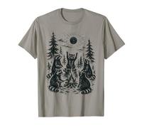 Raccoon Bonfire Moon Forest Gothic Campfire T-Shirt