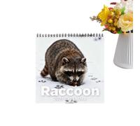 Raccoon Calendar - 12-Month Paper Planner Spiral Binding Funny