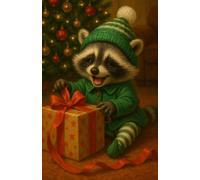 Raccoon Christmas Elf Sketchbook Notebook: Gift for creative moments to draw paint write and capture ideas