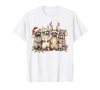 Raccoon Christmas Holiday Cheer Secret Santa T-Shirt