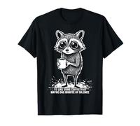 Raccoon Coffee Mug Distressed Halftone Introvert Morning T-Shirt