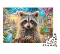 Raccoon dans Une Boutique Magique Puzzle De 1000 Pièces Cute Raccoon Qualité Premium, Excellent Jeu pour Adultes Et Enfants 38x26cm/1000pcs