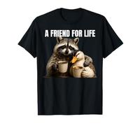 Raccoon Duck A Friend for Life Support pour Animaux Café T-Shirt