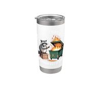 Raccoon Dumpster Fire This Little Light of Mine, mème amusant Gobelet isotherme en acier inoxydable double paroi