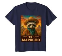 Raccoon El Mapacho Wild West Cowboy Vintage Animal Western T-Shirt, Enfant, Bleu Marine, 2 Ans