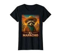 Raccoon El Mapacho Wild West Cowboy Vintage Animal Western T-Shirt, Femme, Noir, XXL