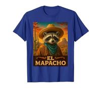 Raccoon El Mapacho Wild West Cowboy Vintage Animal Western T-Shirt, Homme, Bleu Royal, XXL