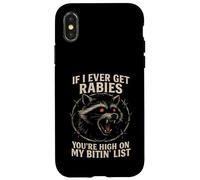 Raccoon enragé If I Ever Get Rabies Biting List Dark Humour Coque pour iPhone X/XS