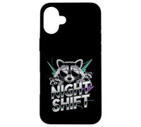 Raccoon Funny Late Night Worker Coque pour iPhone 16 Plus