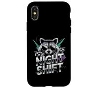 Raccoon Funny Late Night Worker Coque pour iPhone X/XS
