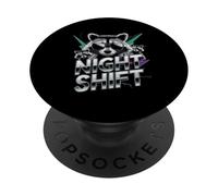 Raccoon Funny Late Night Worker PopSockets PopGrip Adhésif