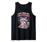 Raccoon Gaming Can't Hear You I'm Gaming Common Raccoon Débardeur