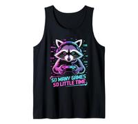Raccoon Gaming So Many Games So Little Time Débardeur
