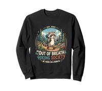 Raccoon Hiking Out of Breath Society Funny Trail Sweatshirt