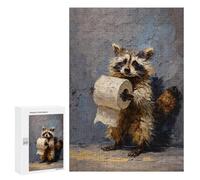 Raccoon Holding Toilet Paper-2 Puzzle 1000 Pièces Educa Jouet en Bois Cadeau Unique Décoration Intérieure Jeu Éducatif Challenge Toy Adultes Et Enfants À Partir De 14 Ans 300 PCS