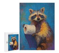 Raccoon Holding Toilet Paper-5 Puzzle 1000 Pièces Educa Jouet en Bois Cadeau Unique Décoration Intérieure Jeu Éducatif Challenge Toy Adultes Et Enfants À Partir De 14 Ans 500 PCS
