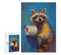 Raccoon Holding Toilet Paper-5 Puzzle 1000 Pièces Educa Jouet en Bois Cadeau Unique Décoration Intérieure Jeu Éducatif Challenge Toy Adultes Et Enfants À Partir De 14 Ans 300 PCS