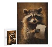 Raccoon Holding Toilet Paper-6 Puzzle 1000 Pièces Educa Jouet en Bois Cadeau Unique Décoration Intérieure Jeu Éducatif Challenge Toy Adultes Et Enfants À Partir De 14 Ans 500 PCS