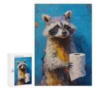 Raccoon Holding Toilet Paper Roll-1 Puzzle 1000 Pièces Educa Jouet en Bois Cadeau Unique Décoration Intérieure Jeu Éducatif Challenge Toy Adultes Et Enfants À Partir De 14 Ans 300 PCS