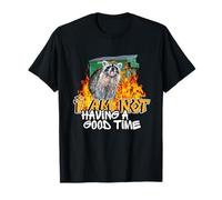 Raccoon I am not having a good time Dumpster Fire Trash Meme T-Shirt