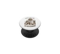 Raccoon I Put The No en Novembre Cozy Fall PopSockets PopGrip Adhésif
