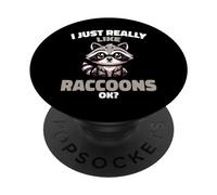 Raccoon J'aime Vraiment Les ratons laveurs Ok PopSockets PopGrip Adhésif