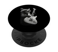 Raccoon jouant des cadeaux de rock and roll de guitare pour PopSockets PopGrip Adhésif