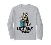Raccoon Let's Talk Trash Funny Trashy Garbage Coffee Gossip Manche Longue