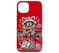 Raccoon Opossum Serenade Valentine Musique Animale Coque pour iPhone 15 Plus