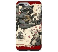 Raccoon Opossum Valentine Serenade Love Music Graphic Coque pour iPhone 7 Plus/8 Plus