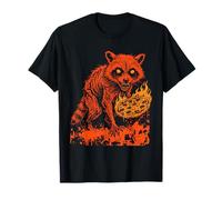 Raccoon Pizza Fire Punk Rock Grunge Graphic T-Shirt