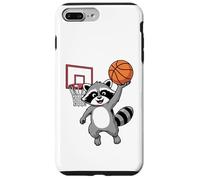 Raccoon Playing Sports Wild Animal Raccoon Basketball Coque pour iPhone 7 Plus/8 Plus
