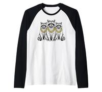 Raccoon Rap Old School Retro Streetwear Années 80 90 Trois Manche Raglan