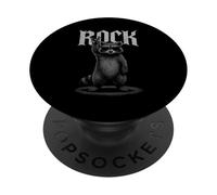 Raccoon Rock Music Rétro Vintage Animal Lover PopSockets PopGrip Adhésif