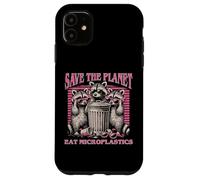 Raccoon Save Planet Eat, microplastiques, drôles pour Hommes, Femmes et Enfants Coque pour iPhone 11
