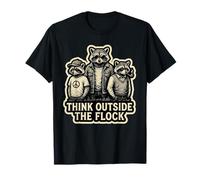 Raccoon Think Outside The Flock Retro Trash Panda Hommes Femmes T-Shirt