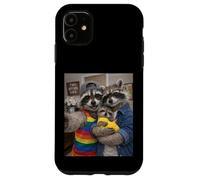 Raccoon Two Moms Life Selfie Fête des Mères Queer Mom Pride Coque pour iPhone 11