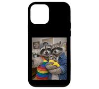 Raccoon Two Moms Life Selfie Fête des Mères Queer Mom Pride Coque pour iPhone 12 Mini