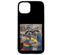 Raccoon Two Moms Life Selfie Fête des Mères Queer Mom Pride Coque pour iPhone 15 Plus