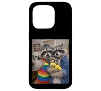 Raccoon Two Moms Life Selfie Fête des Mères Queer Mom Pride Coque pour iPhone 15 Pro