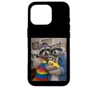 Raccoon Two Moms Life Selfie Fête des Mères Queer Mom Pride Coque pour iPhone 16 Pro