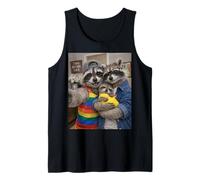 Raccoon Two Moms Life Selfie Fête des Mères Queer Mom Pride Débardeur